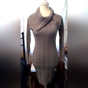 NWOT Grey Cable Knit Sweater Dress Size S